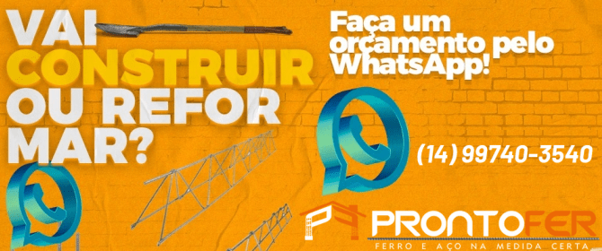 Vai Construir ou Reformar? Faça um orçamento pelo WhatsApp! (14) 99740-3540